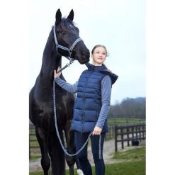 Damska długa kurtka jeździecka bez rękawów Equipage Jill. Niebieskie kurtki damskie EQUIPAGE, m, bez wzorów, bez kaptura. Za 438.00 zł.