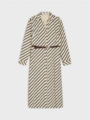 Koszulowa sukienka z bawełną z paskiem w talii - wielobarwny. Sukienki damskie Sinsay, l, bez wzorów, z bawełny, bez kołnierzyka, bez ramiączek, koszulowe. Za 59.99 zł.