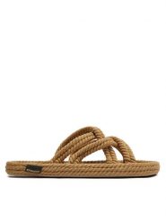 Bohonomad Klapki Bodrum BOD.0012.WSL Beżowy. Brązowe klapki damskie Bohonomad, bez wzorów, z materiału, bez obcasa. Za 269.99 zł.