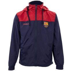 Kurtka wiatrówka dla dorosłych unisex Barça premium. Czerwone kurtki damskie FC Barcelona, s, bez wzorów, z materiału, bez kaptura. Za 270.87 zł.