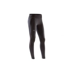 Ciepłe legginsy do biegania RUN WARM+ damskie. Czarne legginsy damskie KALENJI, l, bez wzorów, z elastanu. Za 79.99 zł.