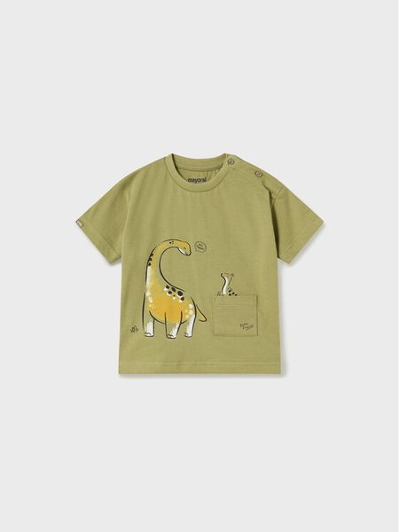 Mayoral T-Shirt 1027 Zielony Regular Fit. Zielone t-shirty chłopięce Mayoral, bez wzorów, z bawełny, bez ramiączek. Za 59.99 zł.