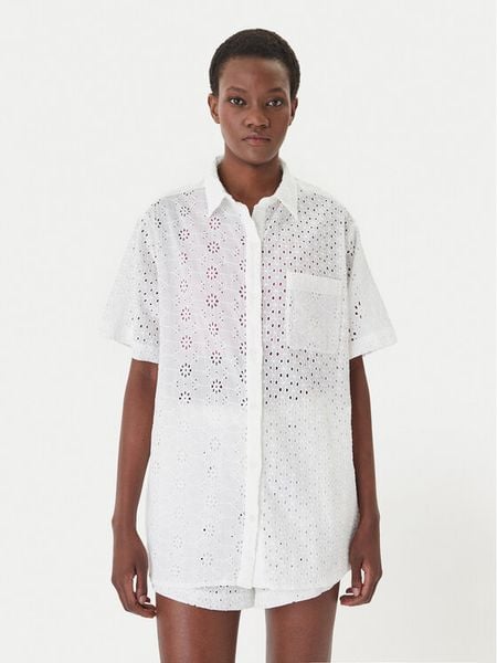 LAUREN RALPH LAUREN Koszula 21484383 Biały Relaxed Fit. Białe koszule damskie Lauren Ralph Lauren, m, bez wzorów, z bawełny, bez kołnierzyka, bez ramiączek. Za 1,053.99 zł.