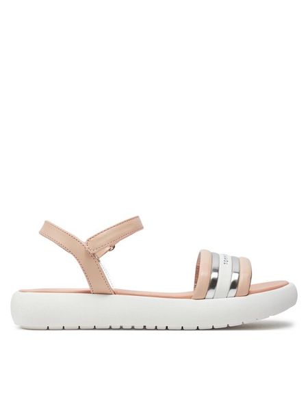 Tommy Hilfiger Sandały T4A2-33245-0371 S Różowy. Czerwone sandały dziewczęce Tommy Hilfiger, ze skóry, bez zapięcia. Za 329.99 zł.