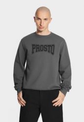 Bluza sportowa męska Prosto College bez kaptura. Czarne bluzy sportowe męskie Prosto., z aplikacjami, z bawełny, klasyczne, bez kołnierzyka, bez ramiączek. Za 199.99 zł.