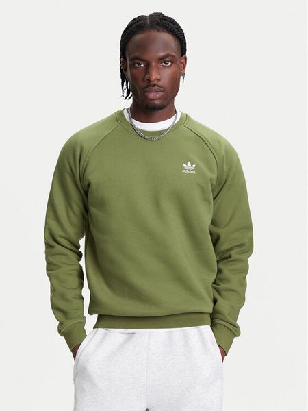 Adidas Bluza Trefoil Essentials JW3523 Zielony Regular Fit. Zielone bluzy bez kaptura męskie Adidas, m, z bawełny. Za 239.99 zł.