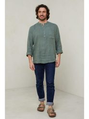 Lin Passion Koszula w kolorze zielonym rozmiar: M/L. Zielone koszule męskie Lin Passion, l, bez wzorów, z bawełny, bez kołnierzyka, bez ramiączek. Za 187.95 zł.