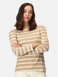 Regatta Koszulka "Federica" w kolorze beżowym rozmiar: 34. Brązowe bluzki damskie Regatta, bez wzorów, z bawełny, bez kołnierzyka. Za 41.39 zł.