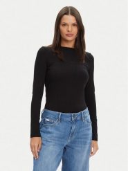 Guess Jeans Bluzka W4YI22 J1314 Czarny Regular Fit. Czarne bluzki damskie Guess Jeans, m, z aplikacjami, z bawełny, bez ramiączek. Za 139.99 zł.