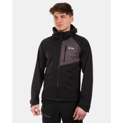 Męska kurtka softshell Kilpi BELTRA-M. Czarne kurtki męskie Kilpi, m, bez wzorów, z softshellu, sportowe, bez kaptura. Za 473.69 zł.