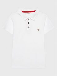 Guess Polo L2GP02 KAPY0 Biały Regular Fit. Białe t-shirty chłopięce Guess, z aplikacjami, z bawełny, bez ramiączek. Za 99.99 zł.