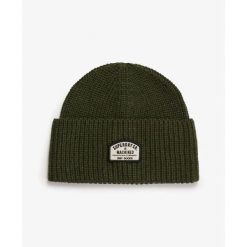 Czapka z dzianiny Superdry Trucker. Zielone czapki męskie Superdry., z aplikacjami, z dzianiny, eleganckie. Za 131.80 zł.