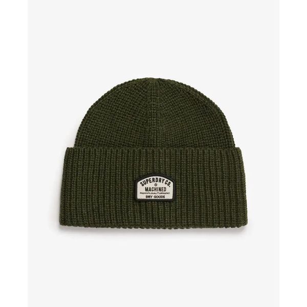 Czapka z dzianiny Superdry Trucker. Zielone czapki męskie Superdry., z aplikacjami, z dzianiny, eleganckie. Za 131.35 zł.
