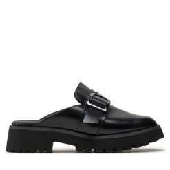 Klapki Clarks. Czarne klapki damskie Clarks, bez wzorów, bez obcasa. Za 409.99 zł.