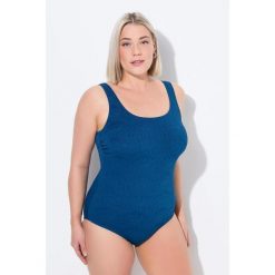 Damskie Kostium kąpielowy pawie bez miękkich miseczek okrągły dekolt. Niebieskie stroje jednoczęściowe damskie Ulla Popken, plus size, bez wzorów, plus size. W wyprzedaży za 203.99 zł.