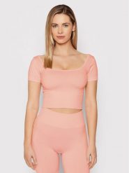 Guess Bluzka V2RP13 ZZ04S Różowy Slim Fit. Czerwone bluzki damskie Guess, l, z aplikacjami, z syntetyku, bez ramiączek. Za 259.99 zł.