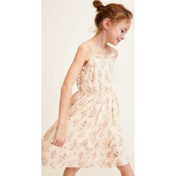 Mango Kids - Sukienka dziecięca Garden 110-152 cm. Brązowe sukienki dziewczęce Mango Kids, bez wzorów, z bawełny, casualowe, bez ramiączek. W wyprzedaży za 59.90 zł.