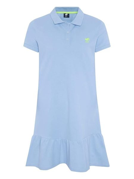 Polo Sylt Sukienka polo w kolorze błękitnym rozmiar: XS. Niebieskie sukienki damskie Polo Sylt, xs, bez wzorów, z bawełny, bez kołnierzyka, bez ramiączek, midi. Za 87.40 zł.
