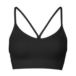 Top treningowy damski Casall Seamless Graphical Rib Sports. Czarne topy sportowe damskie Casall, l, bez wzorów, bez ramiączek. Za 98.99 zł.
