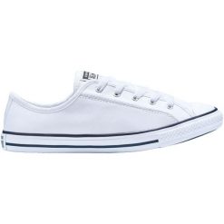 Buty sportowe Converse Chuck Taylor All Star Dainty Leather Low Top. Białe buty sportowe na co dzień damskie Converse, bez wzorów, ze skóry ekologicznej, bez ramiączek. Za 390.00 zł.