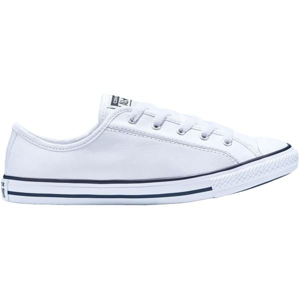 Buty sportowe Converse Chuck Taylor All Star Dainty Leather Low Top. Białe buty sportowe na co dzień damskie Converse, bez wzorów, ze skóry ekologicznej, bez ramiączek. Za 390.00 zł.