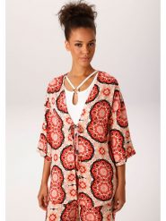 Aniston Kimono w kolorze jasnoróżowo-czarnym rozmiar: 46. Różowe kardigany damskie Aniston, bez wzorów. Za 66.93 zł.