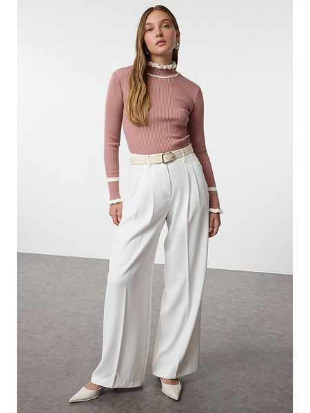 Trendyol Sweter w kolorze szaroróżowym rozmiar: S. Różowe swetry klasyczne damskie Trendyol, s, ze splotem, bez kołnierzyka. Za 78.66 zł.