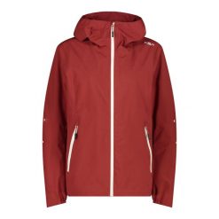 Kurtka przeciwdeszczowa z odpinanym kapturem damska CMP. Czerwone kurtki damskie CMP. Za 390.55 zł.