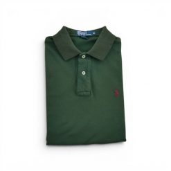 Koszulka Polo Ralph Lauren męska z krótkim rękawem zielona. Zielone koszulki polo męskie Ralph Lauren, na lato, l, bez wzorów, z materiału, bez ramiączek. Za 106.46 zł.