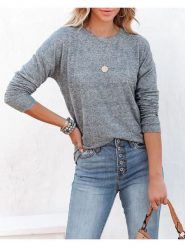 Milan Kiss Koszulka w kolorze szarym rozmiar: XL. Szare bluzki damskie Milan Kiss, xl, bez wzorów, bez kołnierzyka. Za 113.99 zł.