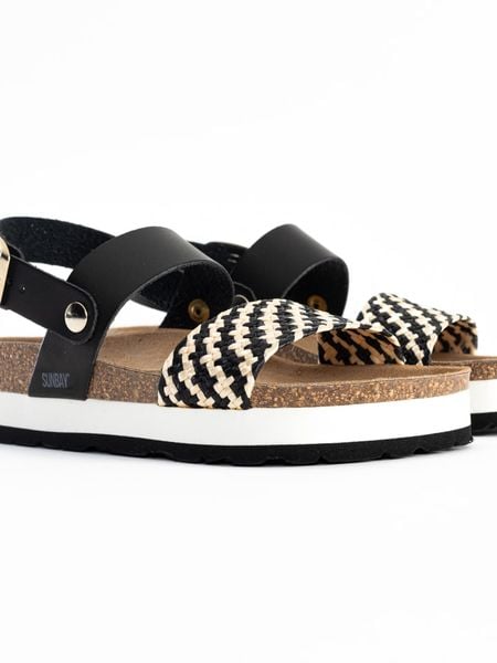 Sunbay Sandały "Galong" w kolorze czarno-białym rozmiar: 40. Białe sandały damskie Sunbay, bez wzorów, bez obcasa. Za 148.61 zł.