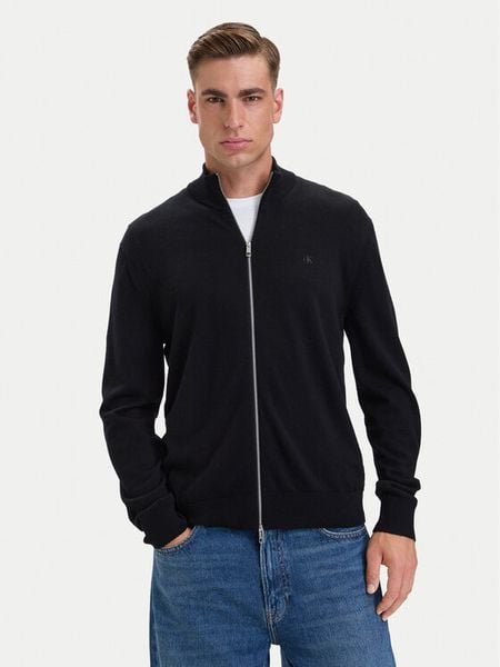 Calvin Klein Kardigan LV04LH320G Czarny Regular Fit. Czarne kardigany męskie CALVIN KLEIN, m, bez wzorów, z wełny, bez kołnierzyka. Za 649.99 zł.