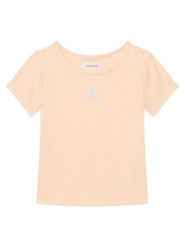 Calvin Klein Jeans T-Shirt Monologo LVCKSJB11G Pomarańczowy jasny Regular Fit. Brązowe koszulki dziewczęce Calvin Klein Jeans, bez wzorów, z bawełny, bez ramiączek. Za 129.99 zł.