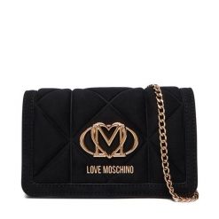 Torebka LOVE MOSCHINO. Czarne torebki klasyczne damskie Love Moschino, bez wzorów, wizytowe, bez kołnierzyka, bez ramiączek. Za 499.99 zł.