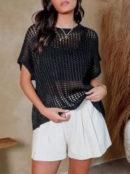 Milan Kiss Sweter w kolorze czarnym rozmiar: XL. Czarne swetry klasyczne damskie Milan Kiss, xl, bez kołnierzyka. Za 144.95 zł.