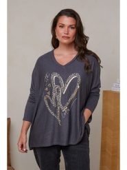 Curvy Lady Sweter w kolorze antracytowym rozmiar: 40/42. Czarne swetry klasyczne damskie Curvy Lady, z wełny, bez kołnierzyka. Za 105.38 zł.