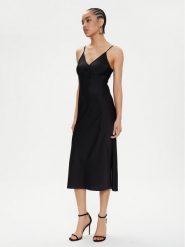 Armani Exchange Sukienka koktajlowa 8NYA59 YNZ5Z 1200 Czarny Regular Fit. Czarne sukienki damskie Armani Exchange, bez wzorów, z syntetyku, wizytowe, bez kołnierzyka, bez ramiączek. Za 489.99 zł.