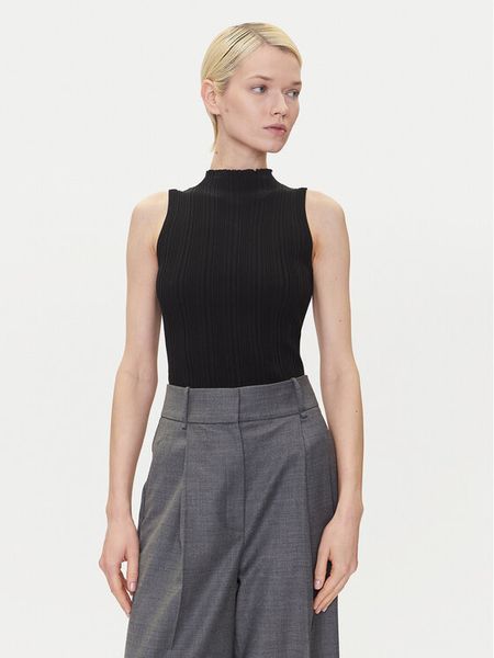 HUGO Bluzka Sarepilk 50542597 Czarny Slim Fit. Czarne bluzki damskie Hugo, s, bez wzorów, z wiskozy, bez ramiączek. Za 379.99 zł.