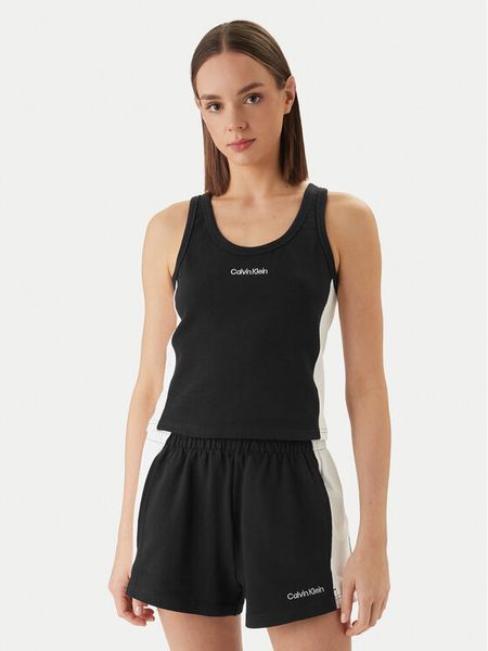 Calvin Klein Swimwear Top LV00Q61152 Czarny Slim Fit. Czarne topy damskie Calvin Klein Swimwear, xl, bez wzorów, z bawełny, bez kołnierzyka. Za 113.99 zł.