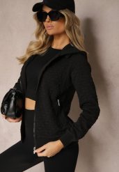Czarna Bluza z Bawełną i Kapturem na Suwak Arsetia. Czarne bluzy z kapturem damskie Renee, m, z bawełny. Za 89.99 zł.