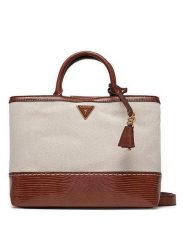 Guess Torebka w kolorze beżowo-brązowym - 31 x 21 x 11 cm rozmiar: onesize. Brązowe torebki klasyczne damskie Guess, z aplikacjami, z materiału, bez dodatków. Za 355.78 zł.