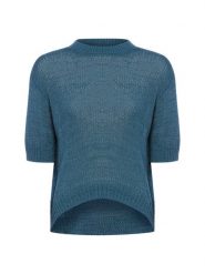 Franco Callegari koszulka z dzianiny Kobiety niebieski, S. Niebieskie t-shirty damskie Franco Callegari, s, bez wzorów, z bawełny, bez kołnierzyka. Za 159.95 zł.