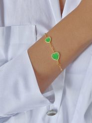 Les Favorites Pozłacana bransoletka z elementami ozdobnymi rozmiar: onesize. Zielone bransoletki damskie Les Favorites, pozłacane. Za 165.99 zł.