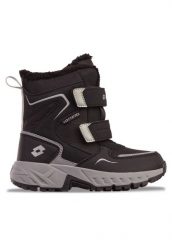 Buty dziecięce zimowe ocieplane śniegowce Lotto ALSTYNE TEX K. Czarne buty zimowe męskie Lotto, na zimę, z materiału, przed kolano, bez zapięcia. Za 128.00 zł.