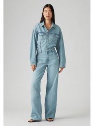 Levi's Kombinezon dżinsowy w kolorze błękitnym rozmiar: M. Niebieskie kombinezony damskie Levi's, m, bez wzorów, z bawełny, bez kołnierzyka, bez ramiączek. Za 213.69 zł.