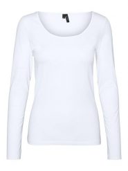 Vero Moda Koszulka w kolorze białym rozmiar: L. Białe bluzki damskie Vero Moda, l, bez wzorów, z bawełny, bez kołnierzyka, bez ramiączek. Za 52.67 zł.