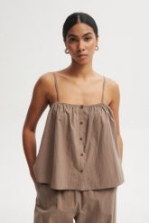 TOP PILAR TAUPE S - Flawless. Brązowe topy damskie Flawless, s, bez wzorów, bez kołnierzyka. Za 297.00 zł.