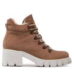 Botki Filipe. Brązowe botki damskie Filipe, bez obcasa, na słupku, bez zapięcia. Za 559.99 zł.