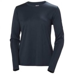 Koszulka sportowa damska Helly Hansen Tech Crew 2.0. Niebieskie bluzki sportowe damskie Helly Hansen, m, bez wzorów, z materiału, bez ramiączek. Za 219.00 zł.