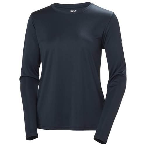 Koszulka sportowa damska Helly Hansen Tech Crew 2.0. Niebieskie bluzki sportowe damskie Helly Hansen, m, bez wzorów, z materiału, bez ramiączek. Za 216.00 zł.